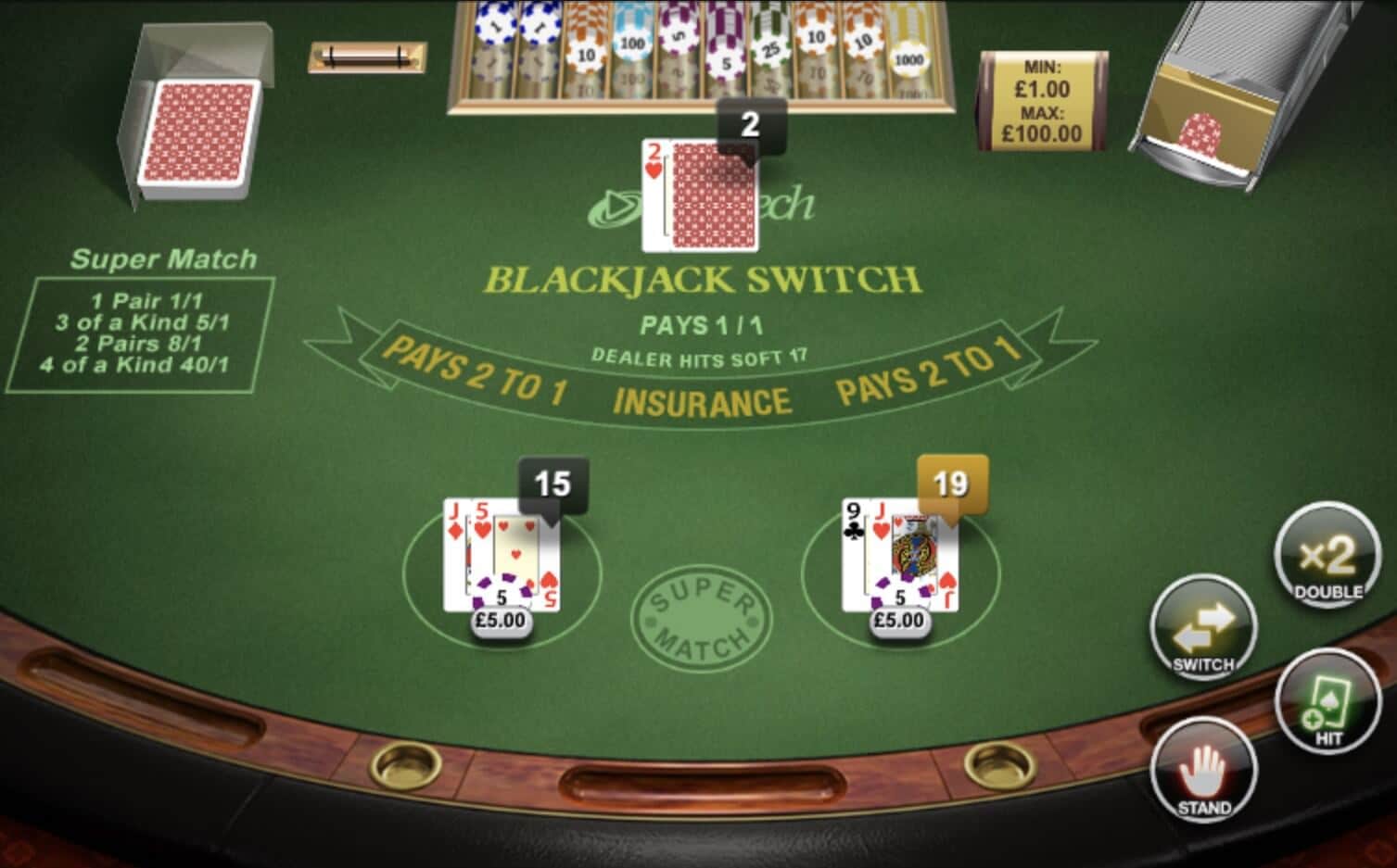 Black Jack Switch
