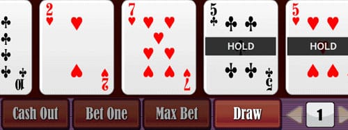 Videopoker hold or draw